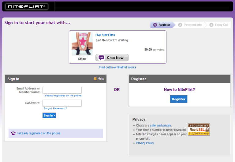 Screenshot Chat Registration